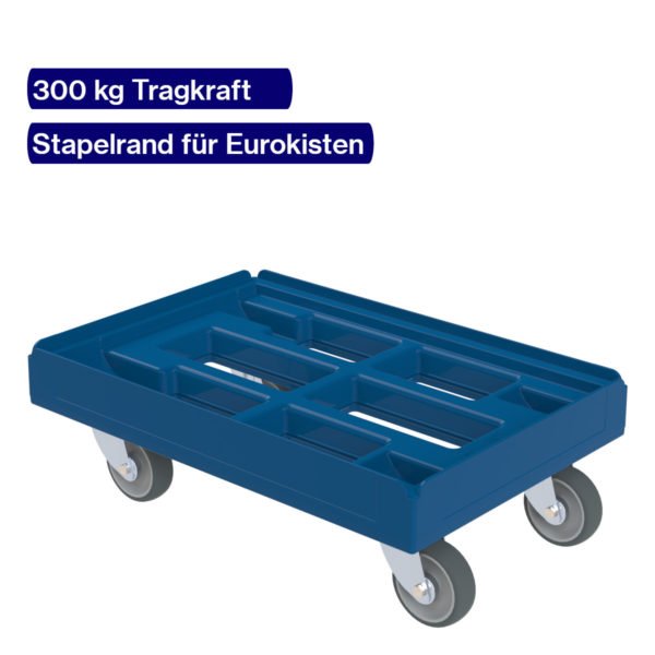 Blauer Transportroller 300 kg für Eurokaesten
