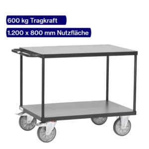 Tischwagen Palettenmaß 600 kg - 1200 x 800 in grau
