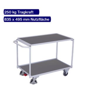 Tischwagen in RAL 7035 - 835 x 495 mm Nutzfläche